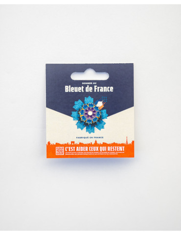 Boutique Bleuet de France - Pin's argenté Bleuet de France - Bleu Horizon 2
