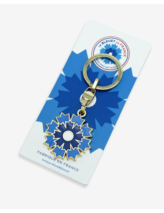 Boutique Bleuet de France - Porte-clé argenté Bleuet de France - Bleu Horizon