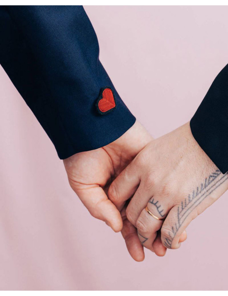 Broche Cœur brodé