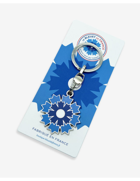 Porte-clé argenté Bleuet de France