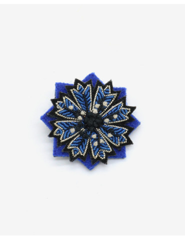 Broche brodée Bleue & Noire