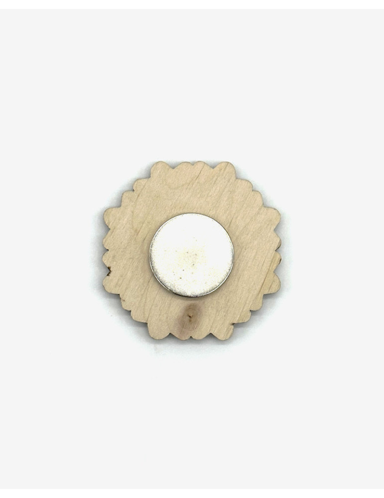 Broche en bois Bleuet de France x Reine Mère