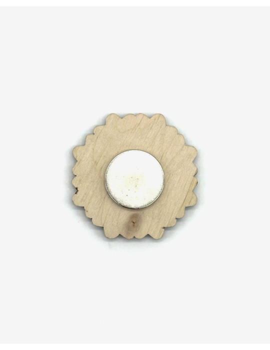 Broche en bois Bleuet de France x Reine Mère