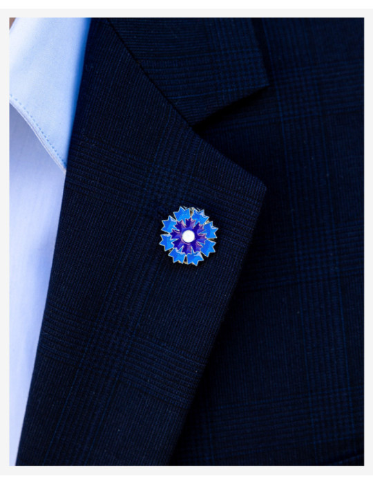 Pin's argenté Bleuet de France - Bleu Horizon