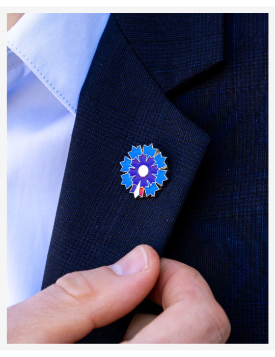 Pin's argenté Bleuet de France - Pétale Tricolore