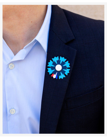 Bleuet de France à l'unité avec pétale tricolore 2