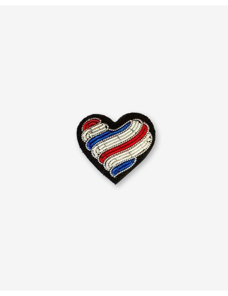 Broche Cœur tricolore brodé