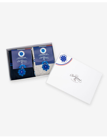Coffret de deux paires de chaussettes Maison Broussaud x Le Bleuet de France